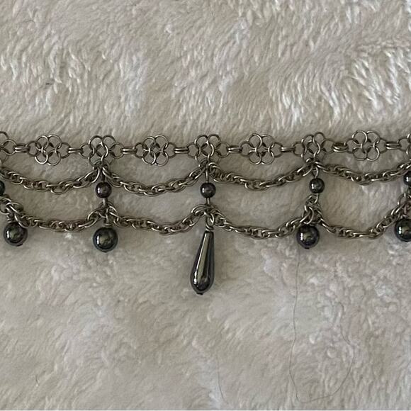 15” Clasp Marked Solid Copper Chandelier Necklace Hematite stones - Picture 10 of 10